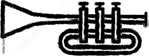 Patrick day, instrument, trumpet, music vector icon in grunge style