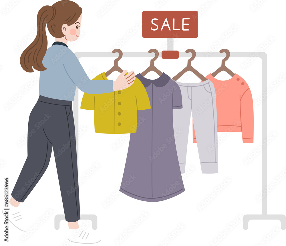 Woman shopping clothes