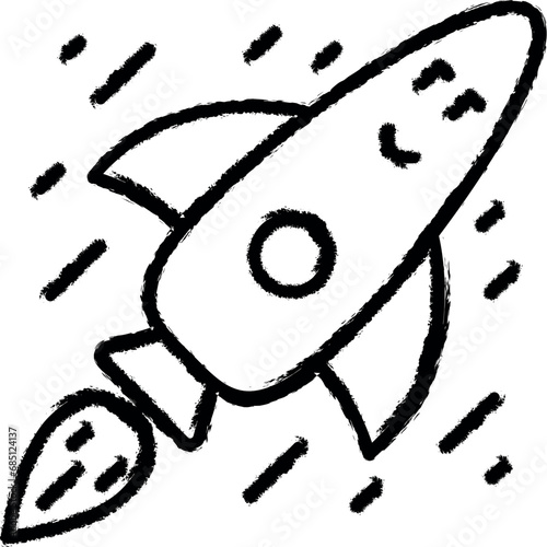 Rocket smile fly vector icon in grunge style