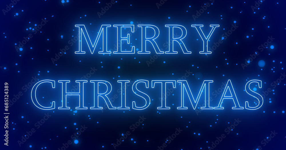 Blue neon color Merry Christmas text illustration with blue neon color snow in high-resolution. Blue neon color Merry Christmas animation. Blue neon color Merry Christmas text illustration with blue neon color snow in high-resolution. Blue neon color Merry Christmas animation.