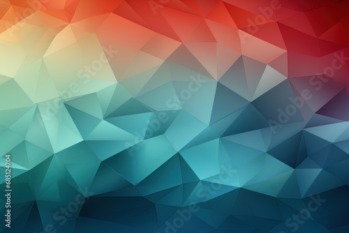 Low polygonal abstract art with a gradient from teal to warm red, perfect for dynamic and modern designs.