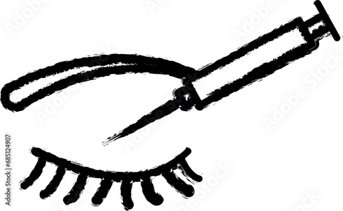 injection eyelid vector icon in grunge style
