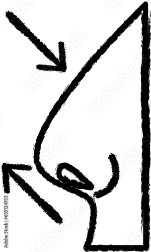 rhinoplasty vector icon in grunge style