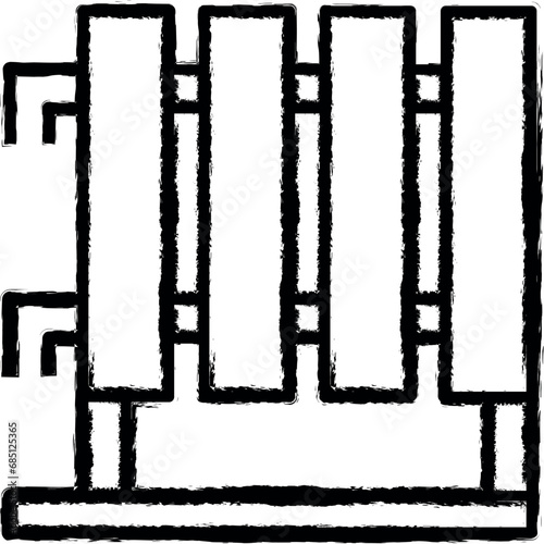 Plumber, radiator vector icon in grunge style