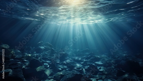 Sunlight piercing through the ocean's surface, highlighting the underwater tranquility. © DailyStock