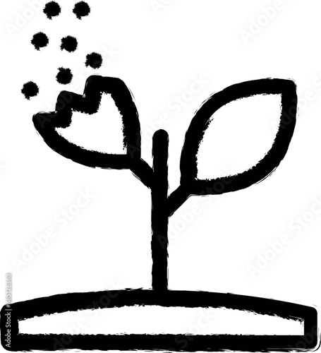 Plant, pollution line vector vector icon in grunge style