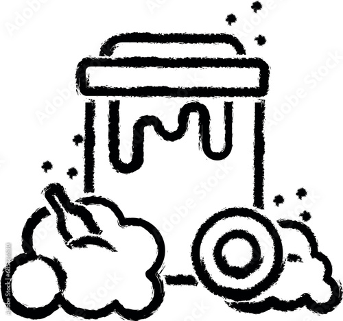 bin, waste, garbage vector icon in grunge style