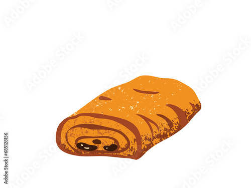 Croissants with chocolate vector illustration isolated on white