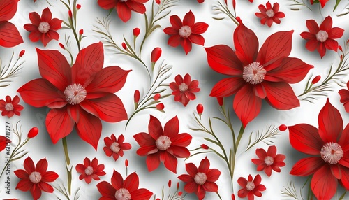 red and white flowers generative ai