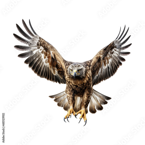 Red tailed hawk eagle isolated on white transparent background © Rehana