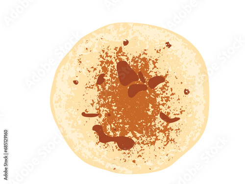 Pita bread vector illustration. Loaf of delicious fresh turkish pastry