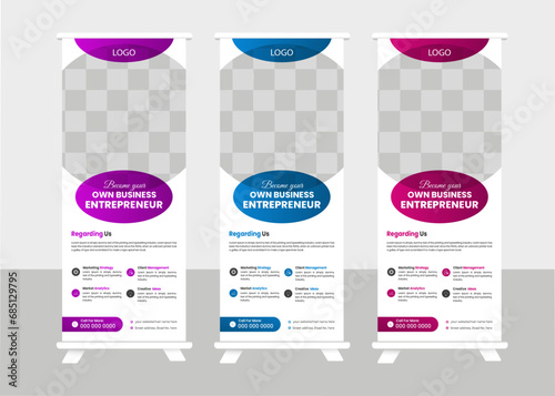 business rollup banner template, advertisement, pull up, vector illustration,  and display banner for your Corporate business, company.
