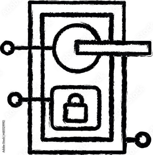 Smart lock vector icon in grunge style © Gunay