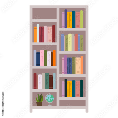 Hand drawn bookshelf clipart