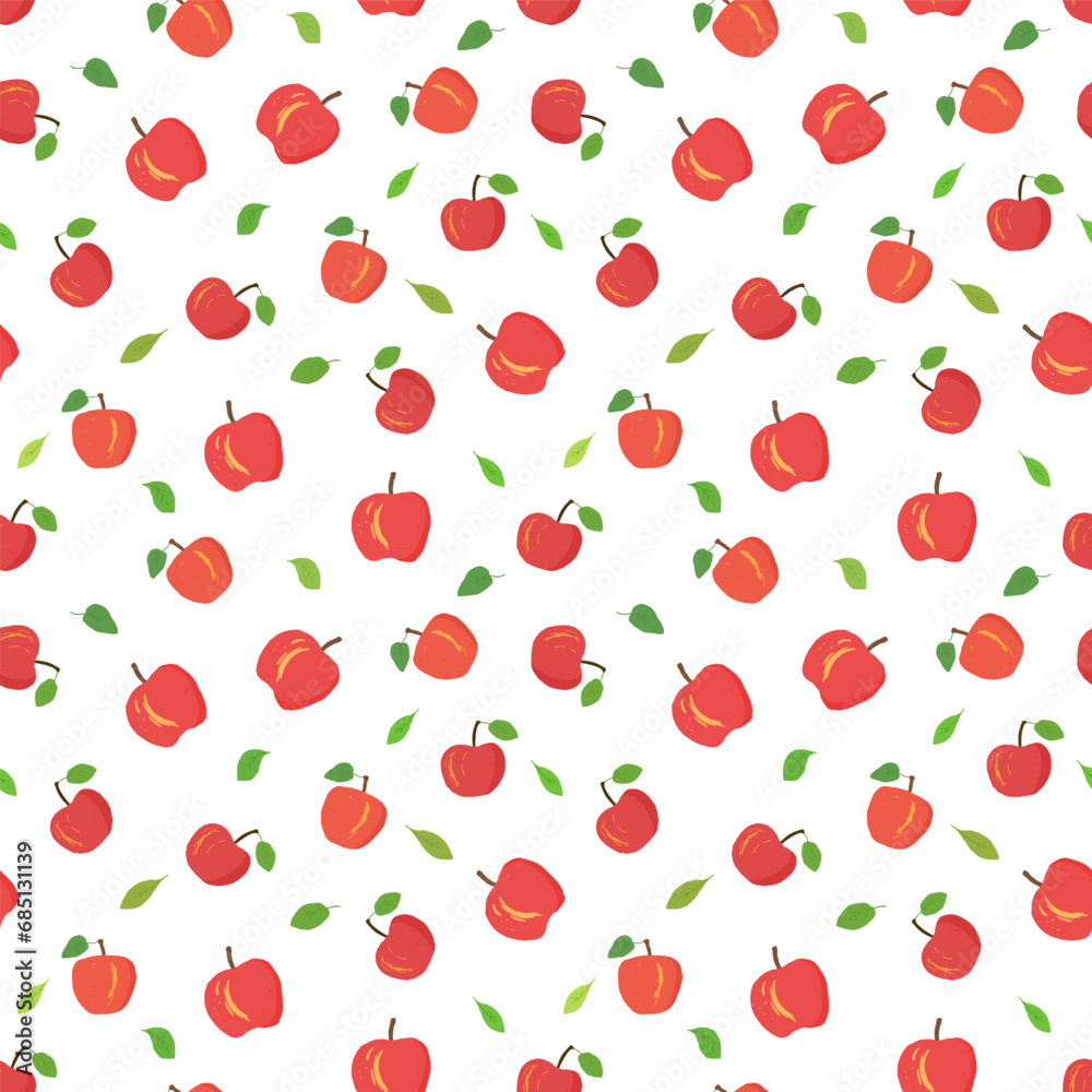 Seamless apple fruit texture - vector fashion pattern