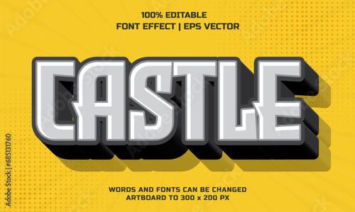 Castle 3d editable vector text style effect