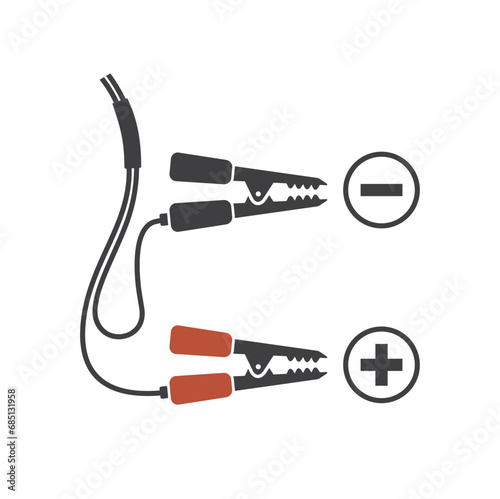 illustration of battery charger, battery vehicle charger, vector art.