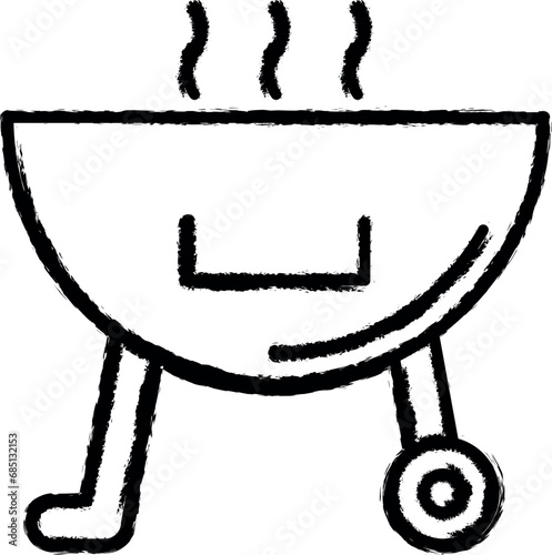 Bbq vector icon in grunge style