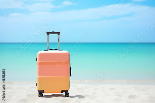 suitcase on the beach