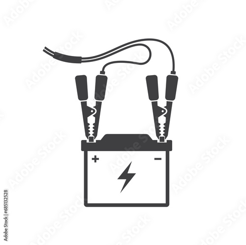 illustration of battery charger, battery vehicle charger, vector art.
