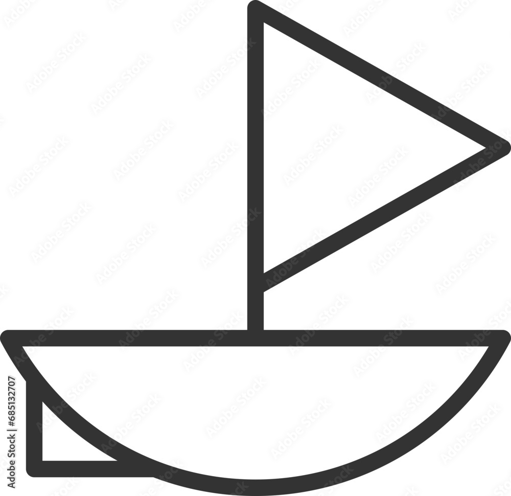 Ship toy icon on white background. Line style vector illustration. Ship toy icon on white background. Line style vector illustration.