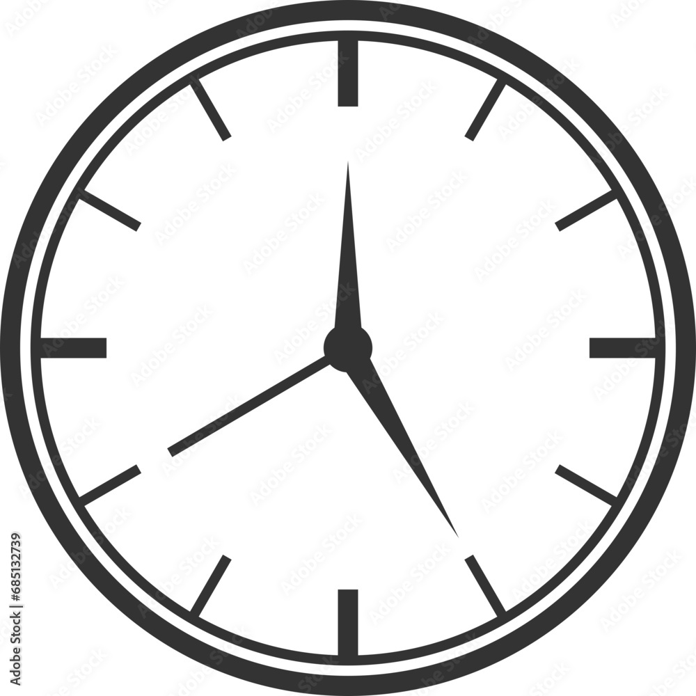 Clock icon vector. Flat design element watch isolated on white background. Clock icon vector. Flat design element watch isolated on white background.