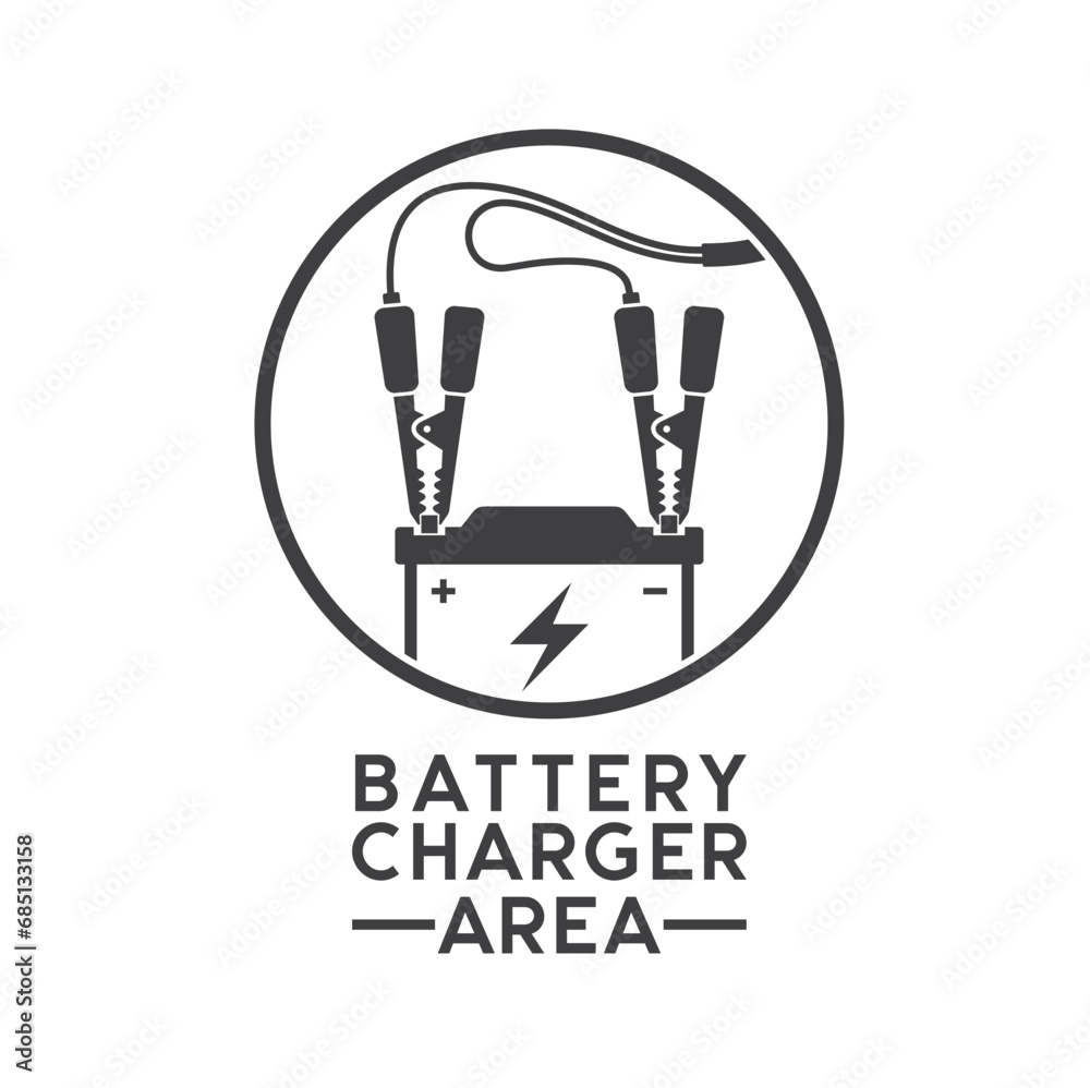 illustration of battery charger, battery vehicle charger, vector art.
