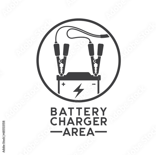 illustration of battery charger, battery vehicle charger, vector art.