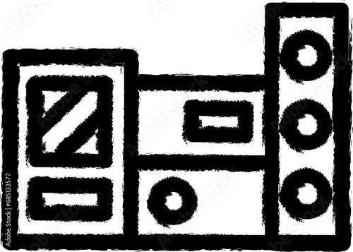 Home theatre vector icon in grunge style