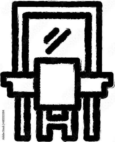 Dressing room, theatre vector icon in grunge style