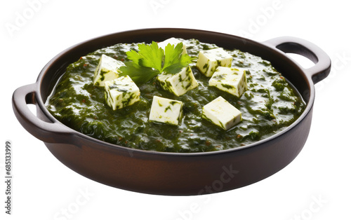 Palak Paneer On Isolated Background