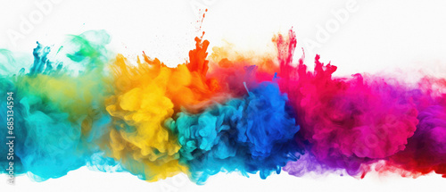 Colorful cloud of ink in water isolated on white background. Abstract background. photo