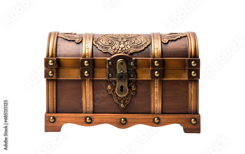 Handcrafted Wooden Box On Isolated Background