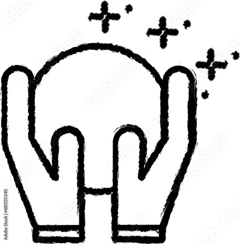 Hands snowball vector icon in grunge style