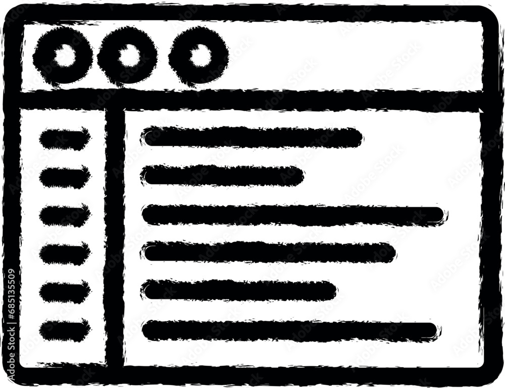 Obraz premium Browser, web site, text vector icon in grunge style