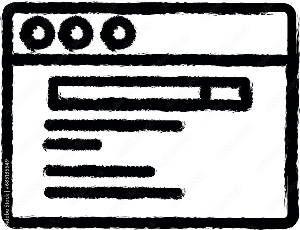 Obraz premium Browser, web site, search vector icon in grunge style