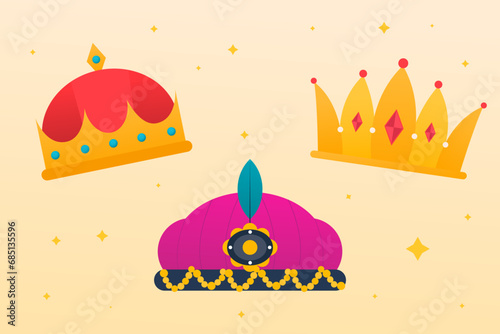 gradient reyes magos crowns illustration vector design