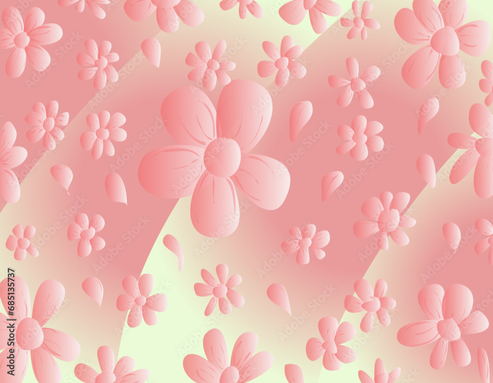 seamless pattern with sakura or cherry blossom