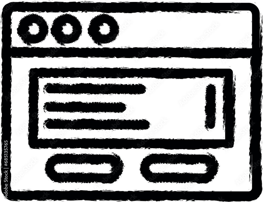 Obraz premium Browser, web site, document vector icon in grunge style