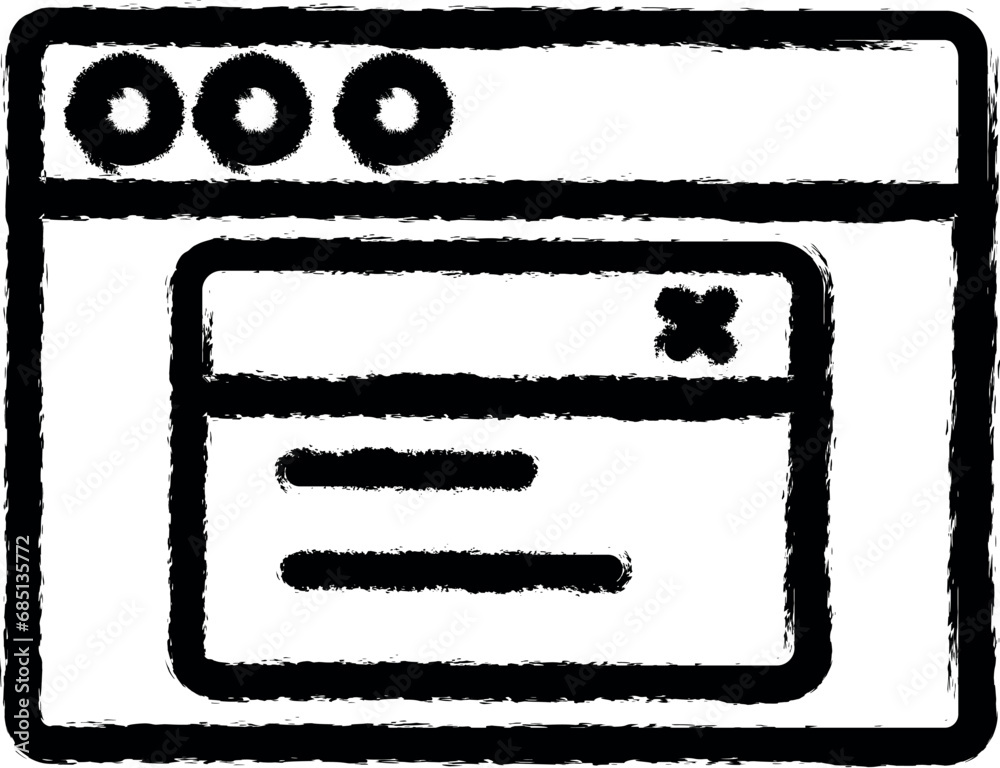 Obraz premium Browser, web site, interface vector icon in grunge style