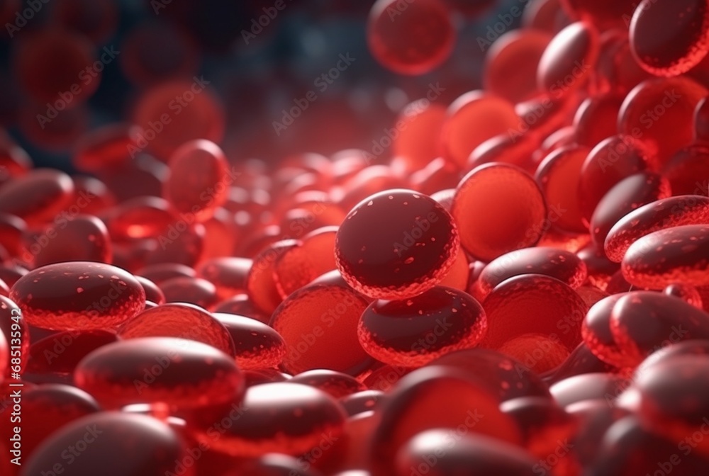medical health human red blood cells illustration. generative ai medical health human red blood cells illustration. generative ai