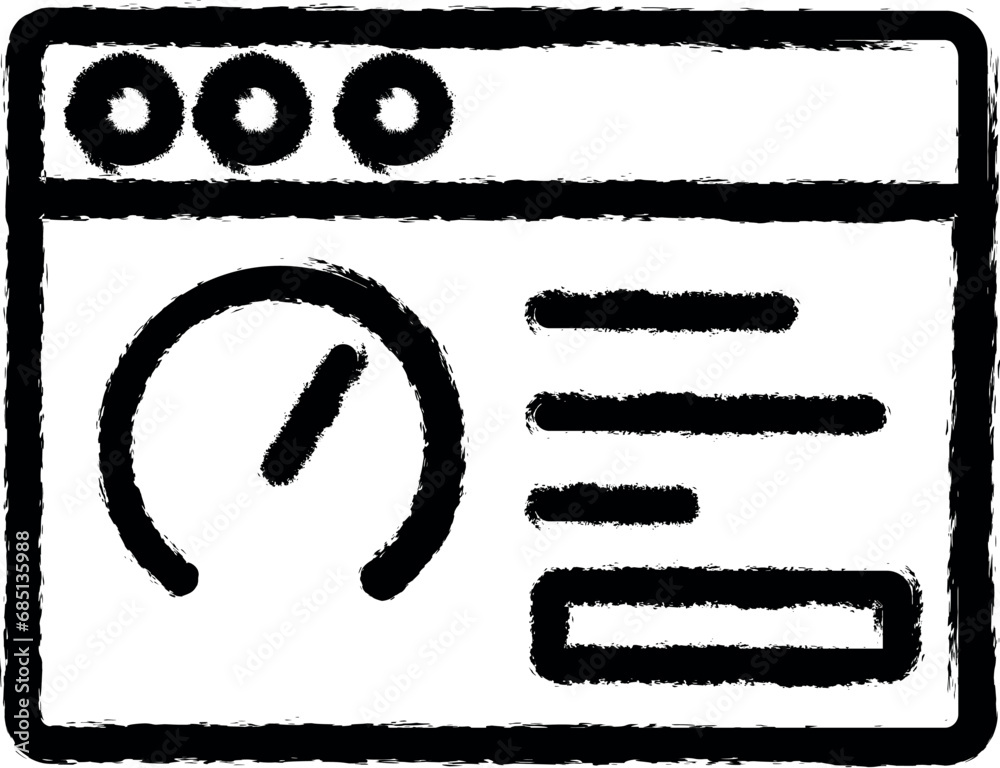 Obraz premium Browser, web site, speedometer vector icon in grunge style