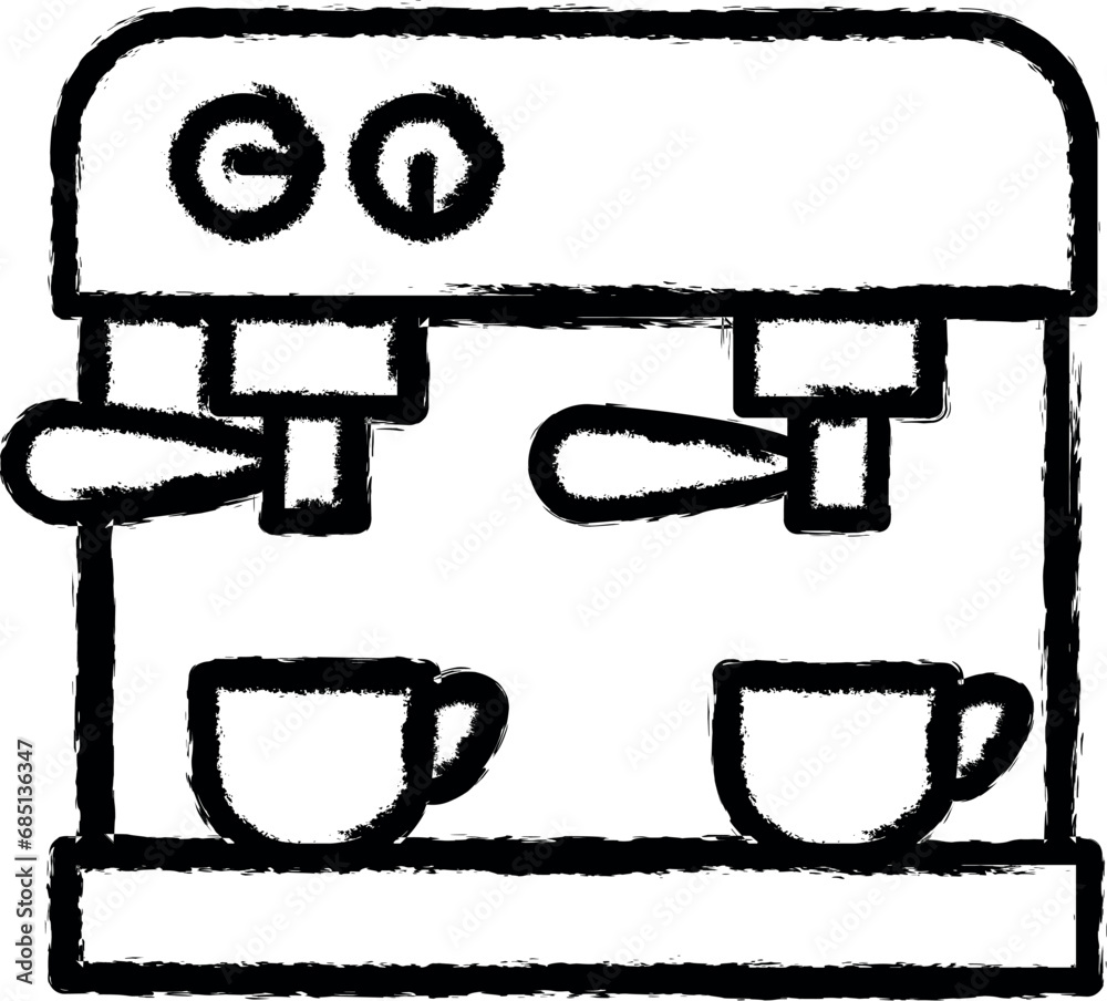 Workplace, coffee machine vector icon in grunge style Workplace, coffee machine vector icon in grunge style