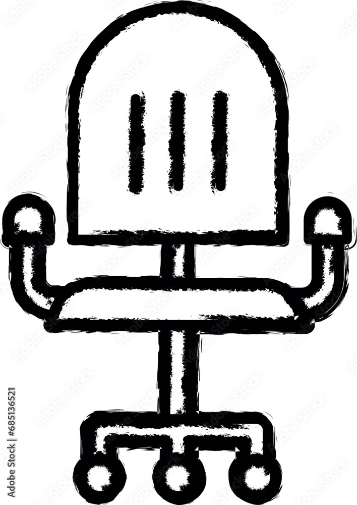 Workplace, chair vector icon in grunge style Workplace, chair vector icon in grunge style
