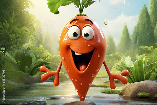 Funny Character Of Vegetables And Fruits photo