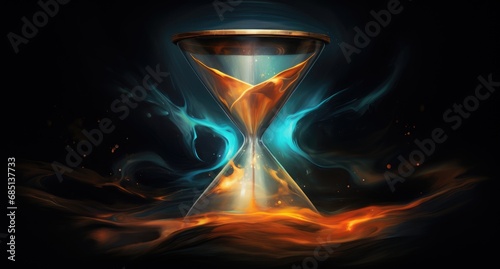Hourglass . The passing of time Generative Ai