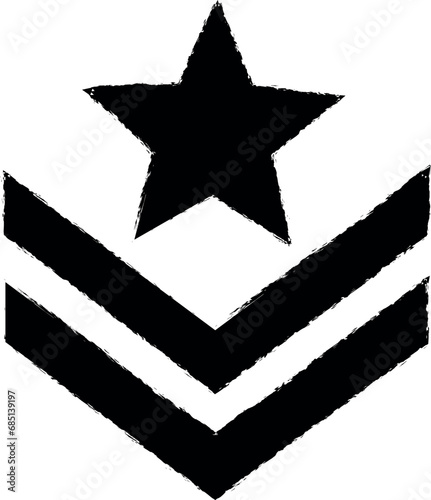 rank on the sleeve vector icon in grunge style