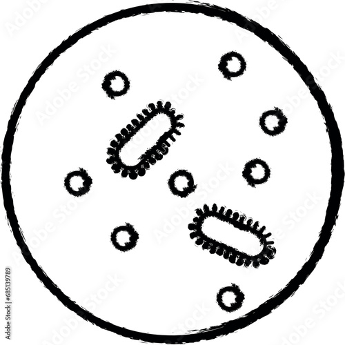 viruses in vitro vector icon in grunge style