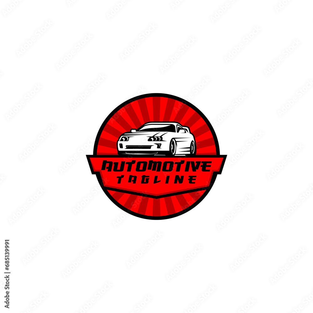 JDM Japan Style Automotive Design White Background Emblem Logo