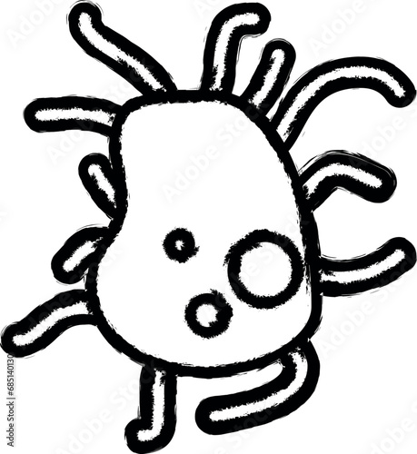 microbe vector icon in grunge style